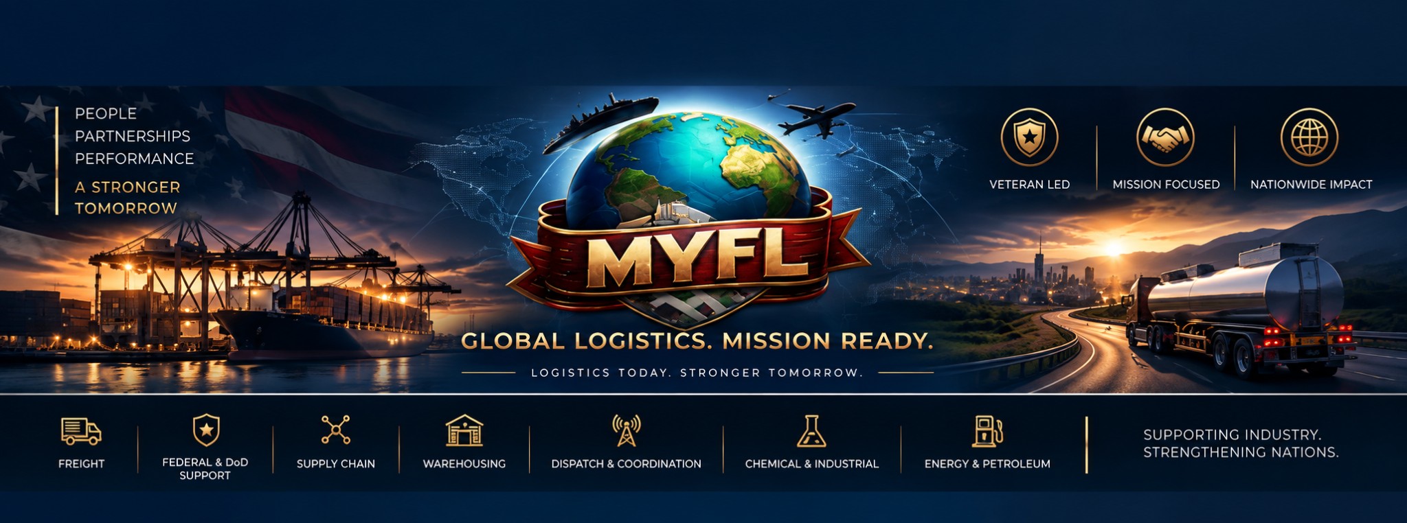 MYF Logistics social-media brand banner